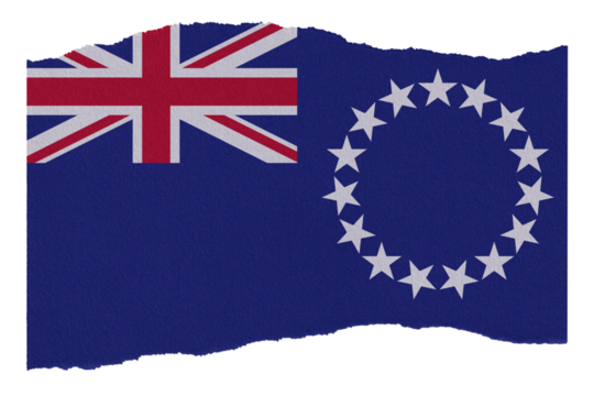 Cook Islands flag on torn paper