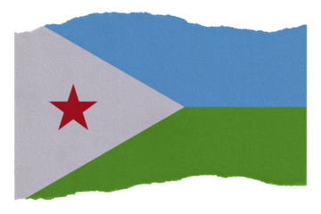 Djibouti flag on torn paper