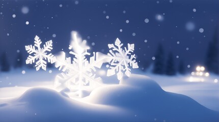 Fototapeta na wymiar 奇麗な雪景色と結晶/Generative AI
