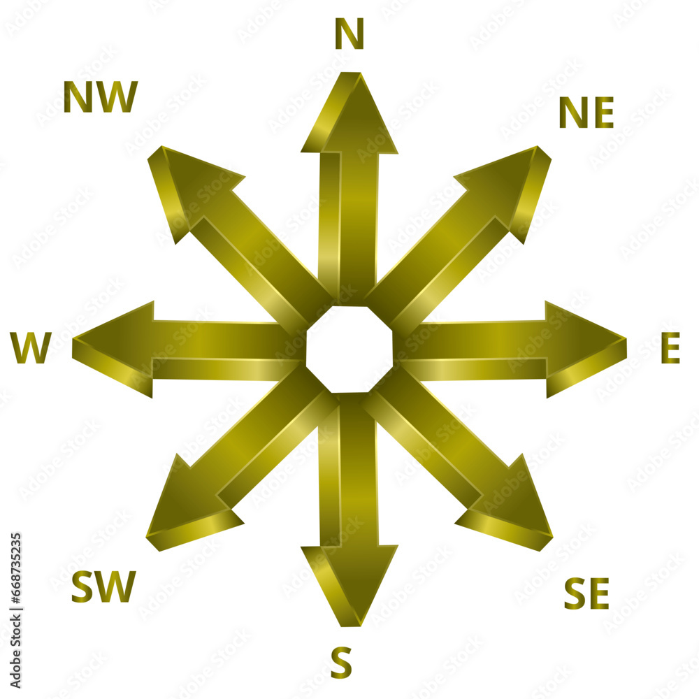 Poster 3d arrow vector. set of 3d shiny arrows. arrow in 3d icons set, illustration isolated on white backg