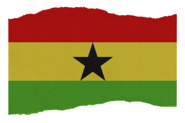 Ghana flag on torn paper