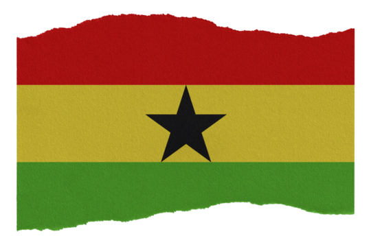 Ghana flag on torn paper