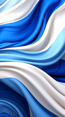 Explore the Greek flag as silk art with an abstract pattern, symbolizing national fashion and the European culture.