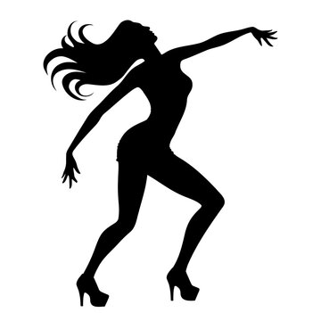 Sexy Dancing woman silhouette. Vector illustration