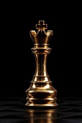 gold chess queen king  bishop piece on a black background