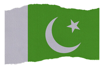 Pakistan flag on torn paper