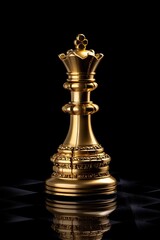 gold chess queen king  bishop piece on a black background