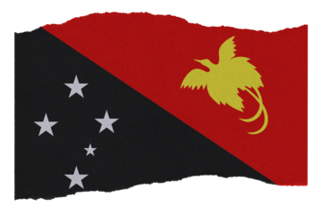 Papua New Guinea flag on torn paper