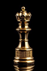 gold chess queen king  bishop piece on a black background