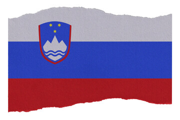 Slovenia flag on torn paper