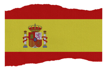 Spain flag on torn paper
