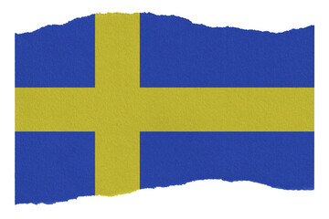 Sweden flag on torn paper