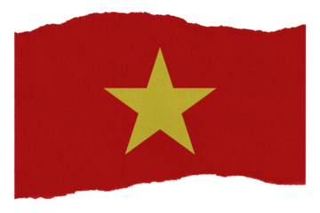 Vietnam flag on torn paper