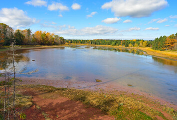 Fototapeta na wymiar Tidal Rivers Scene in Autumn