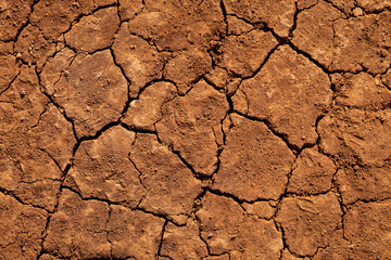 Dry soil with cracks due to global warming and climate change