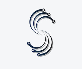Letter S Logo Design vector template Media Corporate Linear Outline style. Colorful Logotype concept symbol icon
