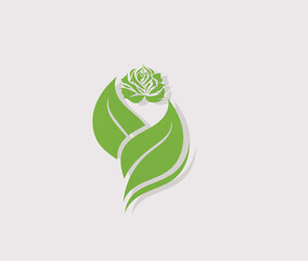 Green tea logo. Vector illustration.