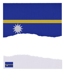 Nauru flag isolated on torn paper