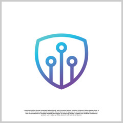 Shiled logo design with unique concept Premium Vector