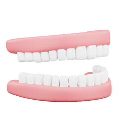 Denture 3d icon illustration with transparent background