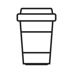 Hot coffee cup vector icon. Paper coffee cup icon isolated on white background.