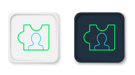 Fototapeta premium Line Head hunting icon isolated on white background. Business target or Employment sign. Human resource and recruitment for business. Colorful outline concept. Vector