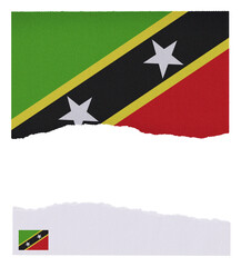 Saint Kitts and Nevis flag isolated on torn paper