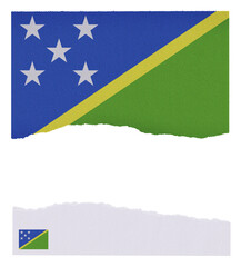Solomon Islands flag isolated on torn paper