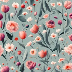 seamless pattern with tulips