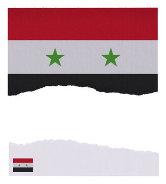 Syria flag on torn paper