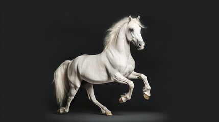 Obraz na płótnie Canvas WHite horse run gallop