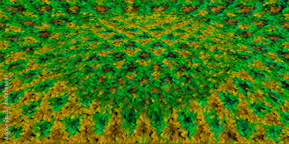 Aufkleber exploding spherical green and brown triangular beaded design