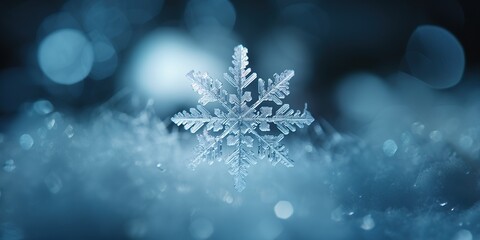 A real snowflake macro , concept of Crystalline structure