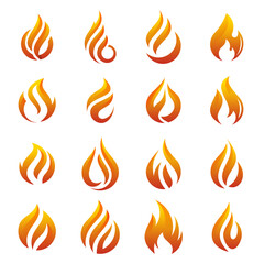 icon set Fire flame logo vector illustration design template. vector fire flames sign illustration isolated. fire icon	