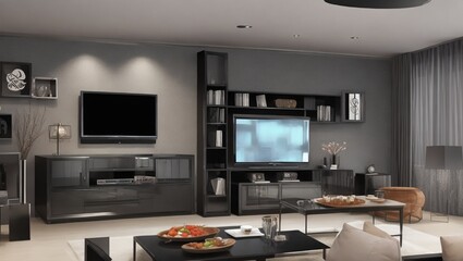 modern living room with television