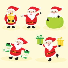 collection of santa claus vector illustration designs