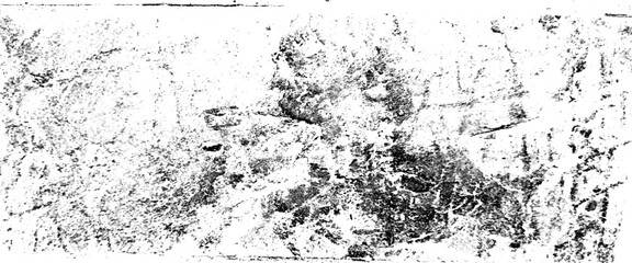 Vector scratched grunge wall urban transparent background texture, monochrome pattern of the old worn surface.