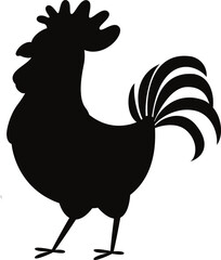 

Rooster Stencils Drawings Silhouettes flat vector 