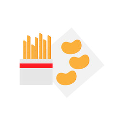 fries potato strips on a white background