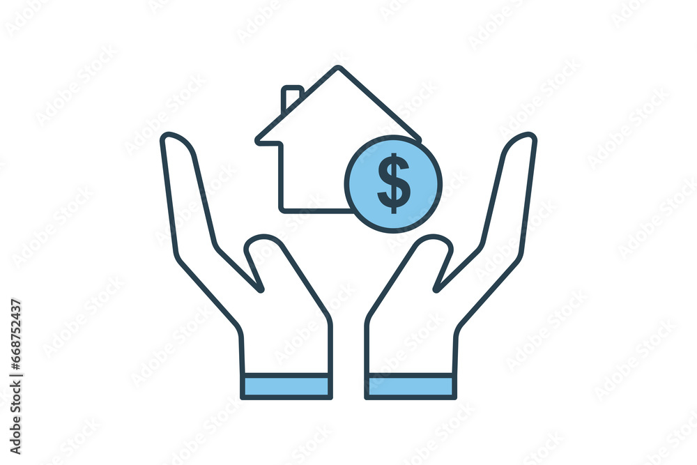 Poster asset icon. icon related to investments and financial concepts. flat line icon style. simple vector 