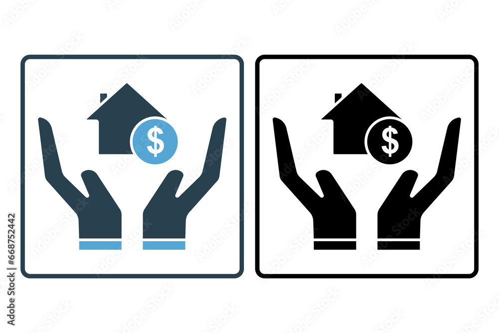 Poster asset icon. icon related to investments and financial concepts. solid icon style. simple vector desi