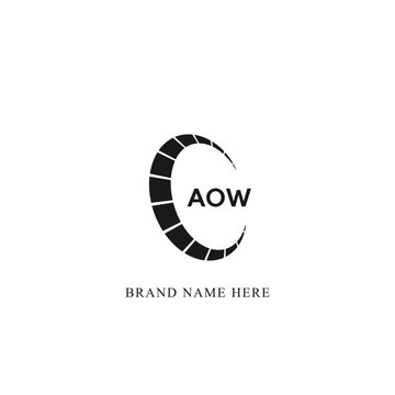 AOW logo. A O W design. White AOW letter. AOW, A O W letter logo design. Initial letter AOW linked circle uppercase monogram logo.
