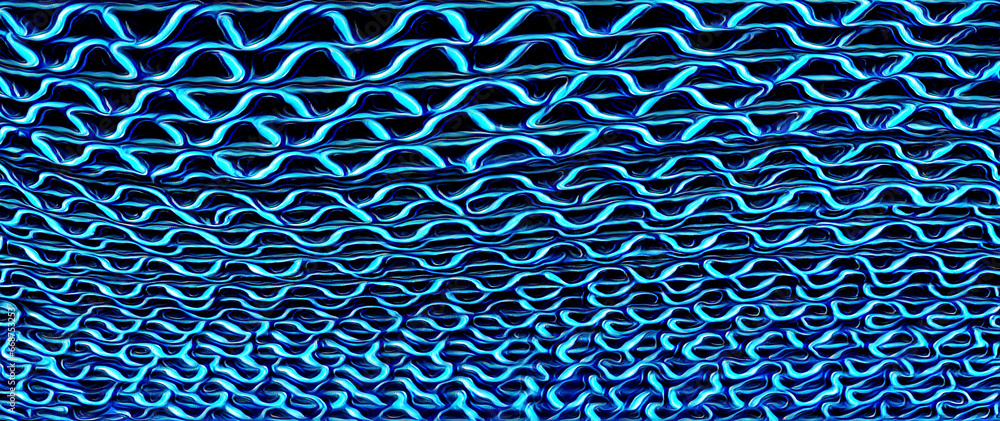 Aufkleber patterns and intricate blue coloured based upon end-on view of a stack of corrugated cardboard boxes