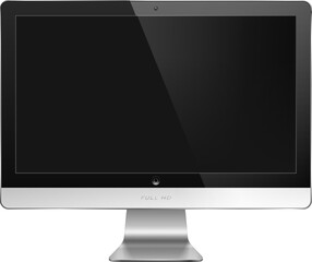 Realistic vector illustration of computer monitor with blank screen.