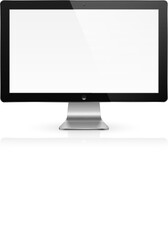 Realistic vector illustration of computer monitor with blank screen.