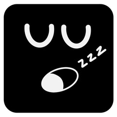 Emoji emotion black box sigh, social, chat,  icon illustration isolated on transparent background