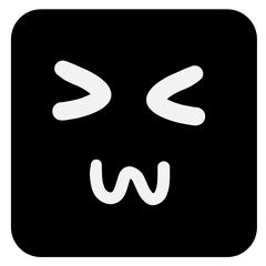 Obraz premium Emoji emotion black box sigh, social, chat, icon illustration isolated on transparent background