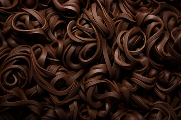 Made with generative ai picture of smooth brown melted chocolate - obrazy, fototapety, plakaty