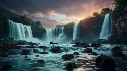 waterfall in the mountains