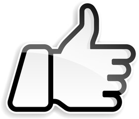 Realistic high detailed vector illustration of thumb up concept